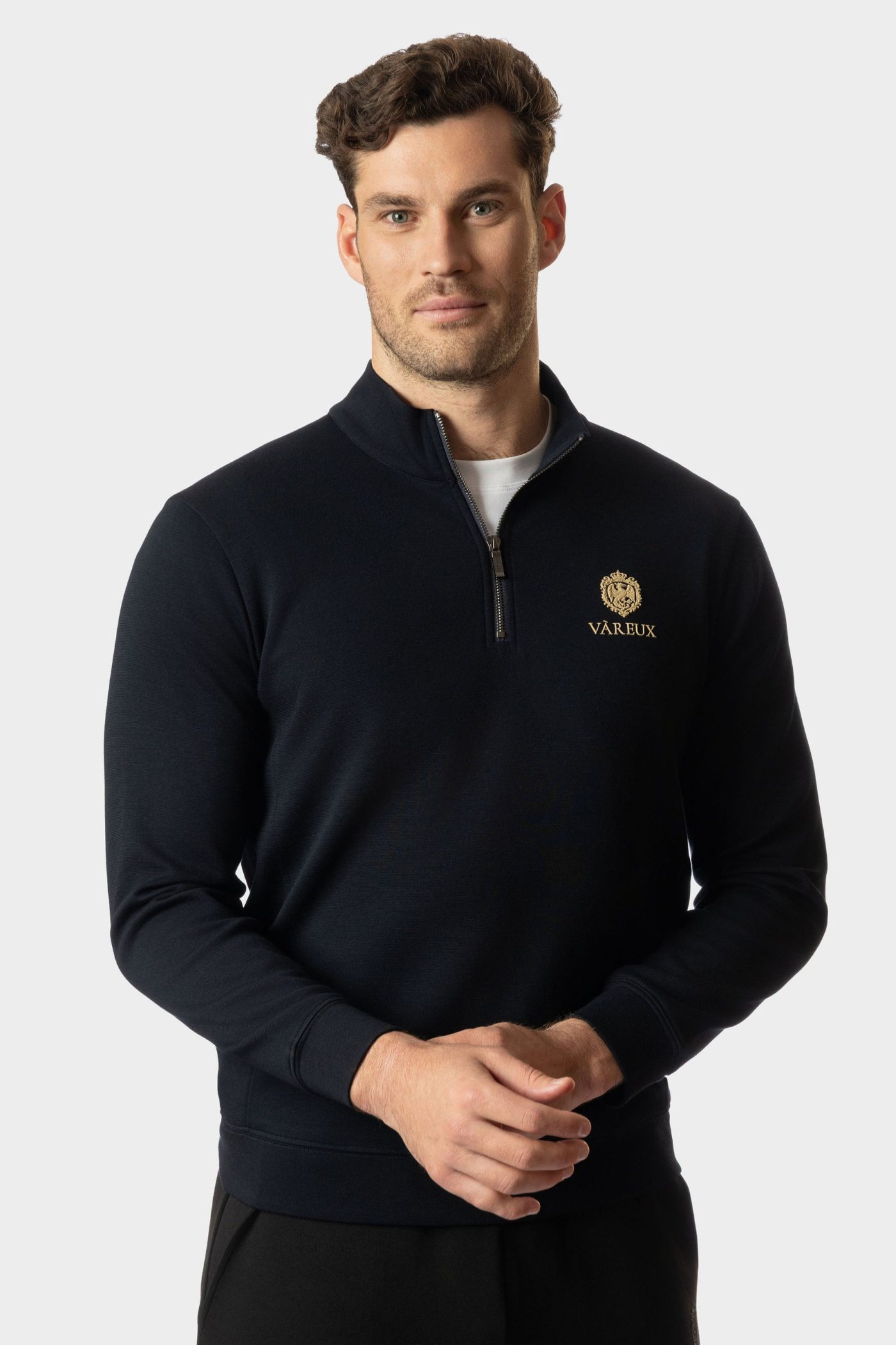 Black Quarter-Zip Sweater, view 2